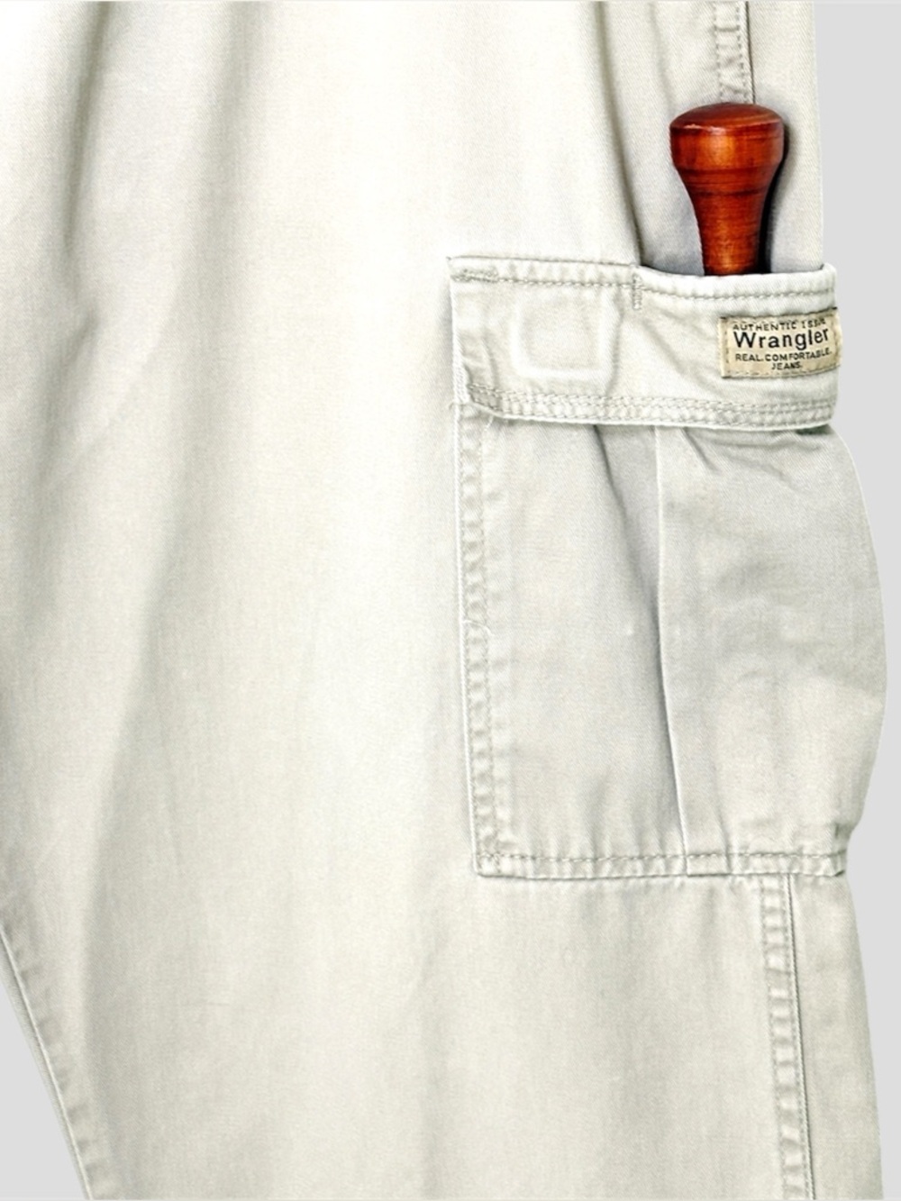 Vintage Wrangler Cargo Pants Men’s 36x30 Grey Cotton Twill Utility Workwear L - Picture 5 of 16